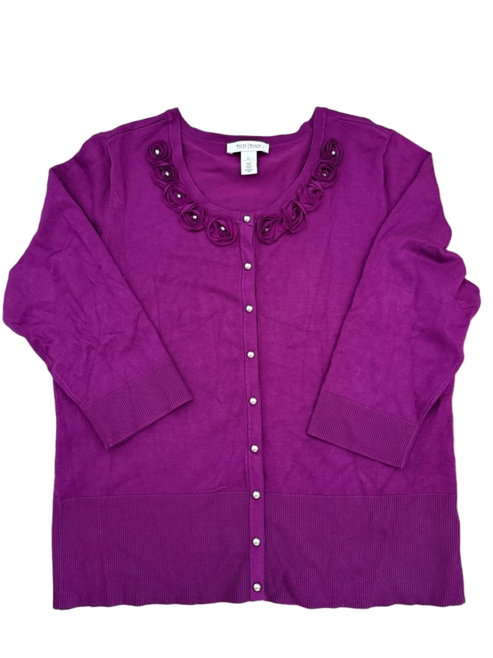White House Black Market purple snap front sweater cardigan sz XL